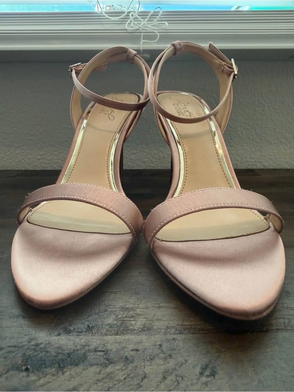 Jewel Badgley Mischka Ojai II Heeled Sandals Blush Pink Size 8.5 Formal Wedding - Picture 4 of 8